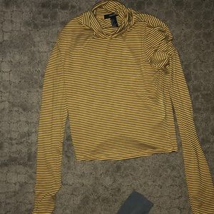 Forever 21 Gold and navy striped turtle neck